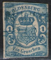 Schwei 5/5 In Schwarzblau Auf 1 Groschen Grünlichblau - Oldenburg Nr. 12 B - Oldenbourg