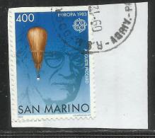 SAN MARINO 1983 EUROPA CEPT AUGUST PICCARD ESPLORATORE LIRE 400 USATO USED OBLITERE´ - Gebraucht