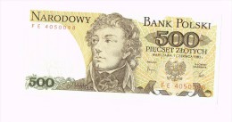 500 Zloty - Tadeusz Kosciuszko - Pologne - Poland - Autres & Non Classés