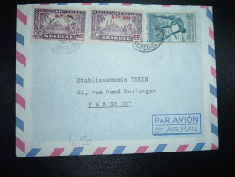 LETTRE PAR AVION Pour La FRANCE TP AOF 4F + TP AOF SENEGAL 65c Surchargé 5F50 X2 OBL.11-8-1954 DAKAR RP SENEGAL - Briefe U. Dokumente