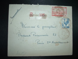 LR TP COQ D'ALGER 2F + TP 5F OBL.15-10-45 PORT DE L'EAU ALGER Pour La FRANCE - 1944 Hahn Und Marianne D'Alger