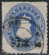 Oldenburg 25/ Auf 2 Groschen Blau - Oldenburg Nr. 18 A  - Pracht - Oldenbourg