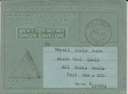 India  1983  FPO NO. 1653 Censored  Military  Inland Letter Card   # 88670  Inde  Indien - Inland Letter Cards