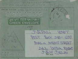 India  1983  FPO   Censored  Military Inland Letter Card   # 88682  Inde  Indien - Inland Letter Cards