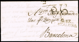 GERONA PREF. - PE 10N - 1806 CARTA CIRC. A BARCELONA + PORTEO 6 - ...-1850 Prefilatelia