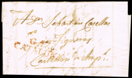 GERONA PREF. - PE 10R - CARTA CIRC. A CASTELLON DE AMPURIAS \"POR FIGUERAS\ - ...-1850 Préphilatélie