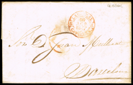 GERONA PREF. - LA BISBAL PE 7 - 1847 CARTA CIRC. A BARCELONA + PORTEO 1R - ...-1850 Prefilatelia