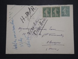 FRANCE - Entier Postal + Cplt ( Type Semeuse ) Pour Alençon En 1921- Aff. Plaisant - A Voir - Lot P14562 - Enveloppes Types Et TSC (avant 1995)