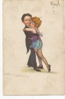 S. BOMPARD Illustrateur - TANGO - Erotic Couple - ART DECO ART NOUVEAU  Vintage Old  Postcard - Bompard, S.