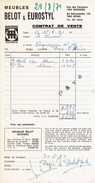 Contrat De Vente Des Meubles Belot & Eurostyl Soignies, Mons (28/8/1971) - 1950 - ...
