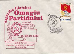 COMMUNIST PARTY CONFERENCE, SPECIAL COVER, 1982, ROMANIA - Covers & Documents