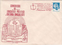 POLITIC EDUCATION AND SOCIALIST CULTURE CONGRESS, SPECIAL COVER, 1987, ROMANIA - Lettres & Documents