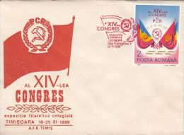 COMMUNIST PARTY CONGRESS, SPECIAL COVER, 1989, ROMANIA - Briefe U. Dokumente