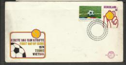 FDC  Foot Ball Soccer Nederland Pays Bas Tennis - Lettres & Documents