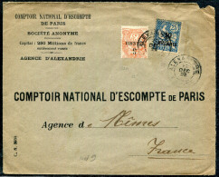 ALEXANDRIE N° 52A + 55 / LETTRE OBL. ALEXANDRIE LE 22/12/1923 POUR NIMES - TB - Lettres & Documents