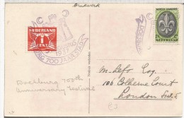 HOLANDA TP CON MAT 1937 DOESBURG 700 JAAR - Briefe U. Dokumente