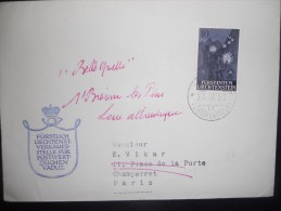 Liechtenstein Lettre De Vaduz 1958 Pour Paris - Covers & Documents