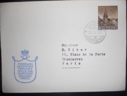 Liechtenstein Lettre De Vaduz 1958 Pour Paris - Storia Postale