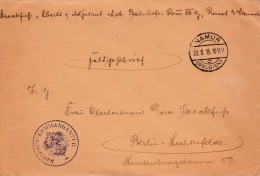 Brief Namur 1915 Naar Berlin Met "Bahnhofs-Kommandantur" In Violet, Ook Op De Sluiting Op Verso. - Armée Allemande