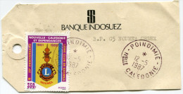 NOUVELLE-CALEDONIE ETIQUETTE ADRESSE UTLISEE POUR LES SACS OU SACOCHES OBLITERATION POINDIMIE 12-5-1987 Nelle CALEDONIE - Briefe U. Dokumente