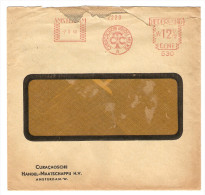 PAYS BAS EMA AMSTERDAM 7/3/1940 CURACAOSCHE HANDEL MAATSCHAPPU - AU DOS CACHET MÉRU OISE - 2 Scans - - Frankeermachines (EMA)