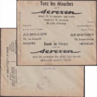 Belgique 1932. Enveloppe En Franchise Des Chèques Postaux. Pub : Aéroxon, Assassine Les Mouches - Tabacco