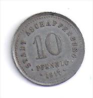 ALLEMAGNE - Stadt Aschaffenburg  10 Pfennig  1917 - Noodgeld