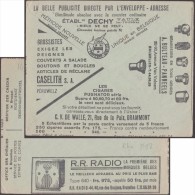 Belgique 1935. Enveloppe En Franchise Des Chèques Postaux. Pubs : Radio En Bois, Cigares, Boulons Et Graisseurs - Tabacco