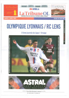 Programme Football 2004 2005 OL Olympique Lyon C RCL Lens - Books