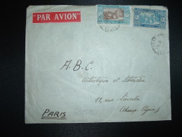 LETTRE PAR AVION Pour La FRANCE TP AOF SENEGAL 2F + 1F50 OBL.12 NOV 37 DAKAR AVION SENEGAL + ETIQUETE PAR AVION - Lettres & Documents