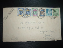 LETTRE Pour La FRANCE TP IRIS Surchargé ALGERIE 80c + BLASONS 1F X2 + 3F50 + 8F + 70c OBL. TLEMCEN ORAN - Covers & Documents