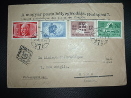 LETTRE TP 60 + TP 20 + TP 12 + TP 10 OBL.48 VII 27 BUDAPEST + PREMIER JOUR + BUREAU PHILATELIQUE DES POSTES DE HONGRIE - Lettres & Documents