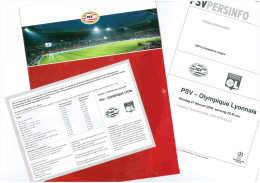 Dossier Presse Football (Edition PSV) PSV Eindhoven C OL Lyon 2005 2006 Champions League Avec Feuille Avertisement Po... - Books