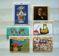 Cuba 1971 - Porcelein Paris Paintings Radio Children Drawings Ship Giraffe Lion - Storia Postale