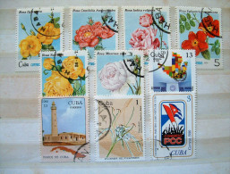 Cuba 1979 - 1980 - Flowers Roses United Nations Lighthouse Flags - Cartas & Documentos