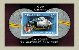 Hungary 1972. Space - Apollo 16. - Sheet MNH (**) Michel: Block 93A / 4.50 EUR - Nuovi