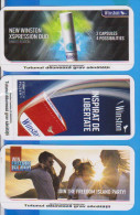 3 CARD LABELS TOBACCO CIGARETTES WINSTON ROMANIA - Labels