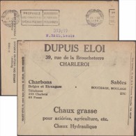 Belgique 1930. Enveloppe En Franchise Des Chèques Postaux. Pubs : Charbon, Sable, Chaux Grasse, Aciéries, Agriculture - Agriculture