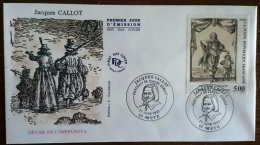 FRANCE Peinture, Yvert 2761 JACQUES CALLOT Par DERUET. Fdc, ENVELOPPE Premier Jour.  1992 NANCY - Otros & Sin Clasificación