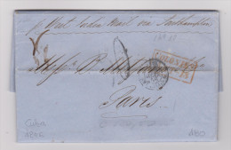 KUBA 1856-01-08 HABANA Vorphila Brief Nach Paris - Prephilately