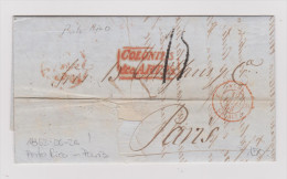 PUERTO RICO 1853-06-26 Vorphila Brief Nach Paris - West Indies