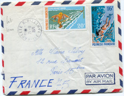 POLYNESIE LETTRE PAR AVION DEPART PAPEETE 21-8-1971 ILE TAHITI POUR LA FRANCE - Lettres & Documents