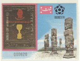 YEMEN KINGDOM Imperforated Gold Block With Overprint Winners MNH - 1970 – Mexique