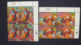 UNO-New York 716/7 Yv 705/6 Sc 673/4  Oo/FDC-cancelled EVB ´B´, 100 Jahre Olympische Spiele Der Neuzeit - Oblitérés