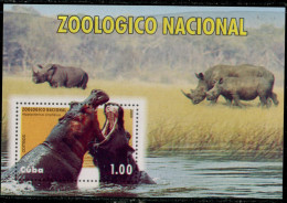 (cl.11 - P.13) Cuba ** Bloc N° 266 (ref. Michel Au Dos) - Hippopotames - - Blocs-feuillets