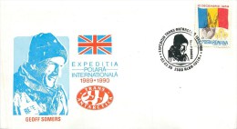 ROUMANIE - EXPEDITION POLAIRE - GEO SOMERS - 1990  - BEAU CACHET. - Explorateurs & Célébrités Polaires