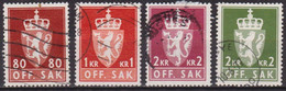 Couronne, Lion à La Hache - NORVEGE - Timbres De Service - N° 85-88-92-114 - 1955 - Officials