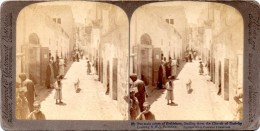 Stereofoto - The Main Street Of Betlehem, Leading From The Church Of Nativity 1904 Palestine - Visionneuses Stéréoscopiques