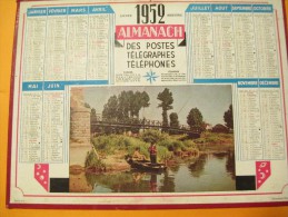 Almanach Des Postes Télégraphes Téléphones/Pêche à La Ligne / Calendrier OLLER/ 1952    CAL239 - Grossformat : 1941-60