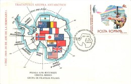 ROUMANIE - POLAIRE - PARTICIPATION  à La 17° EXPEDITION RUSSE EN ANTARCTIQUE- 1989  - BEAU CACHET. - Arctische Expedities